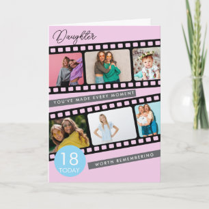Cartão Fotografia de Faixa de Filme de Aniversário de 18