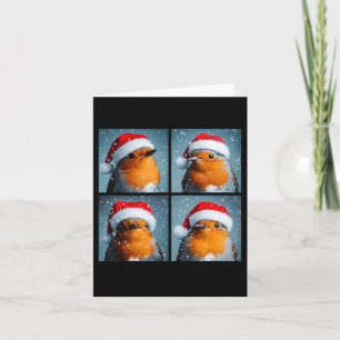 Cartão Fotografia de Pássaros de Natal do Peito Vermelho