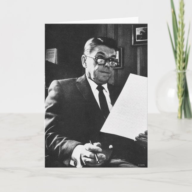 Cartão Fotografia de Ronald Reagan (Frente)