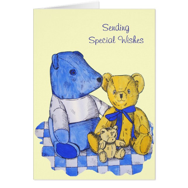 Cartão "fotografia de ursinhos bonitinhos para o aniversá (Frente)