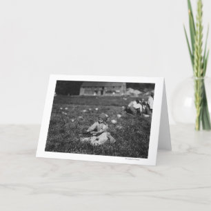 Cartão Fotografia dos arandos da colheita da rapariga