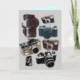 Cartão Fotografia em apuros retro Câmera