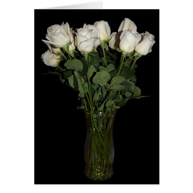 Cartão Fotografia Floral de Rosas Brancas (Frente)