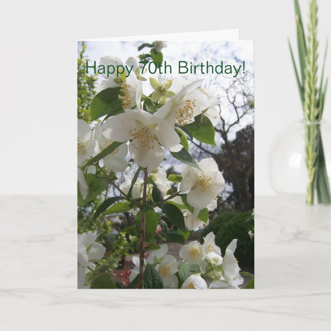 Cartão Fotografia Floral Personalizada 70 Aniversário (Frente)