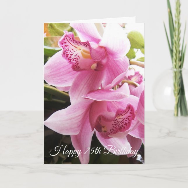 Cartão Fotografia Floral Personalizada 75º Aniversário (Frente)