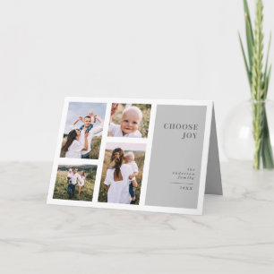 Cartão Fotografia múltipla de natal mínima moderna e gráf