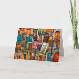 Cartão Fotografia original moderna da arte da porta do