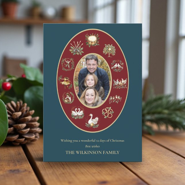 Cartão fotográfico clássico de doze dias de Natal (Criador carregado)