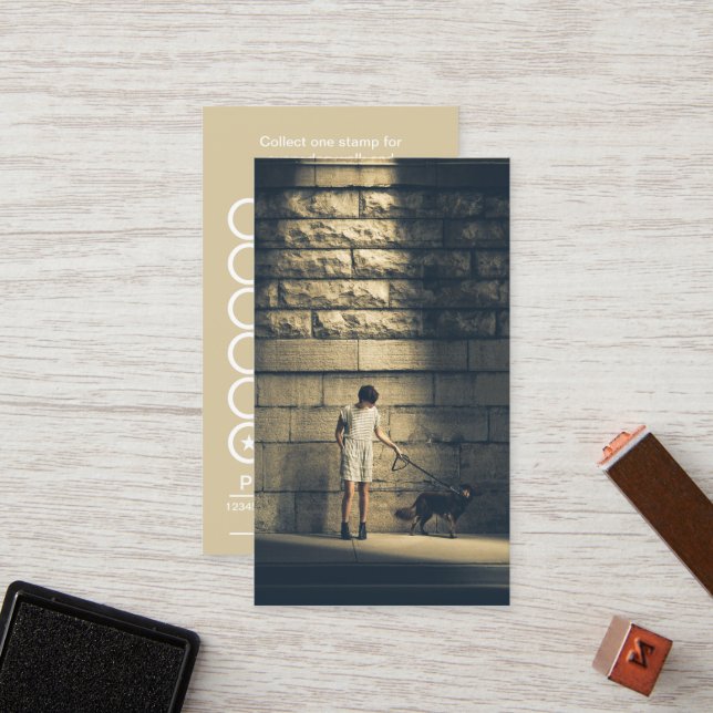 cartão fotográfico de caminhador de cão (Frente/Verso In Situ)