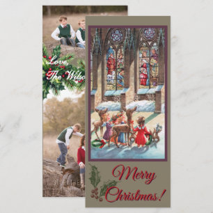 Cartão Fotográfico de Natal de Crianças na Nativid