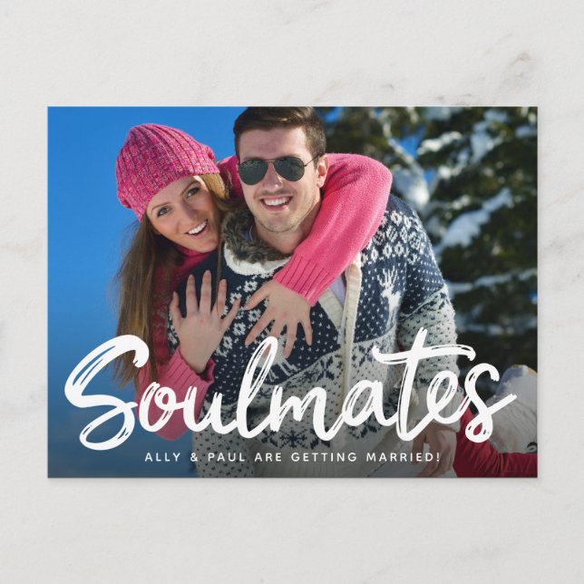 Cartão Fotográfico de Save The Date de Casamento c (Frente)