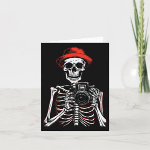 Cartão Fotógrafo Halloween Figurume Skeleton Lover