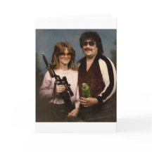 Fotos de família inábeis - casal com papagaio!