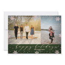 Fotos de flocos de neve em verde e dourado rosa Fe