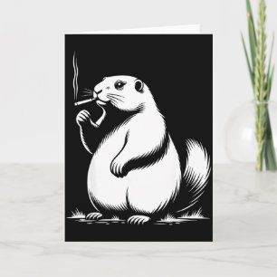 Cartão Fotos do Punxy Phils Fumando Meme Dia da Marmota F