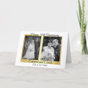 Cartão Fotos personalizadas de casamento 50º aniversário