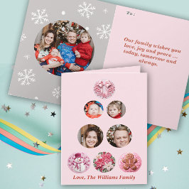 Cartão Fotos personalizadas de Natal rosa