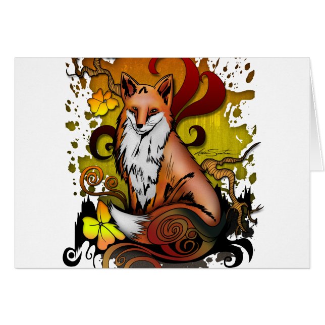 Cartão Fox ao ar livre (Frente Horizontal)