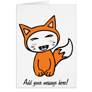 Cartão Fox de Kawaii