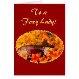 Cartão Fox de outono de Arte Animal Personalizada