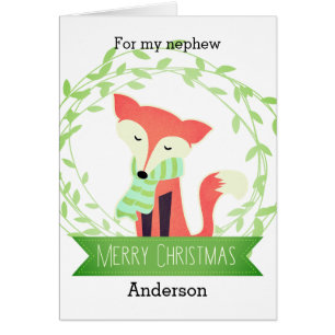 Cartão Fox do Natal do sobrinho