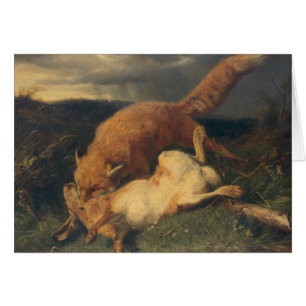 Cartão Fox e lebre, 1866