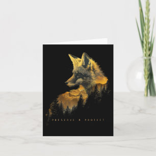 Cartão Fox Forest Protege Preservação de acampamento de c