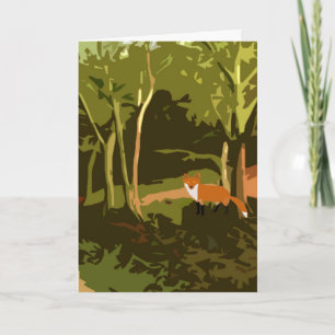 Cartão Fox graphic art Birthday card