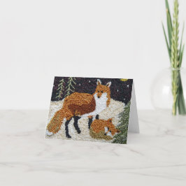Cartão Fox Mãe e Cub Notecard