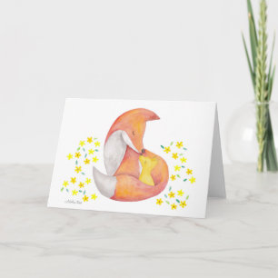 Cartão Fox Mom and Baby Greeting Card Mother's Day Card