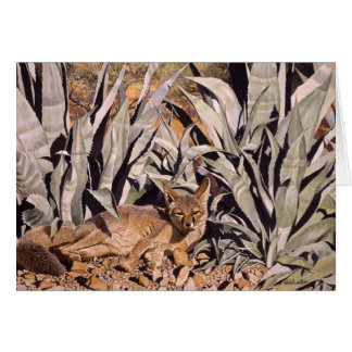 Cartão Fox no deserto "casa segura "