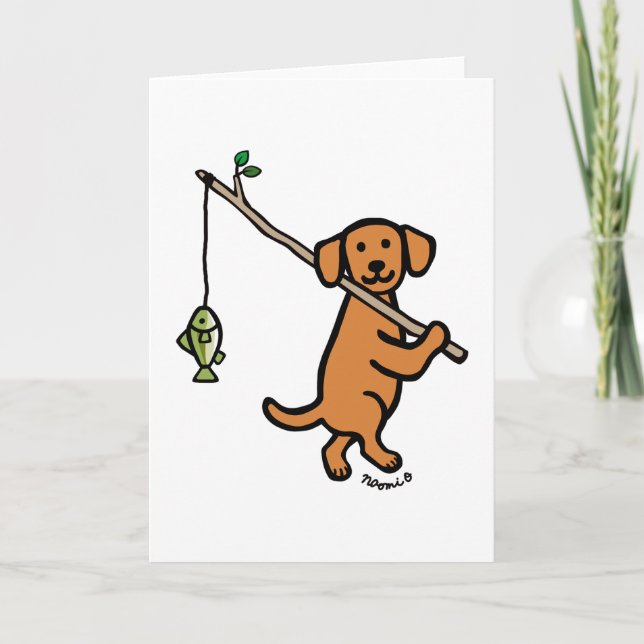 Cartão Fox Red Labrador — Cartografia de Pesca (Frente)