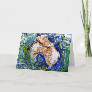 Cartão Fox Terrier Blue