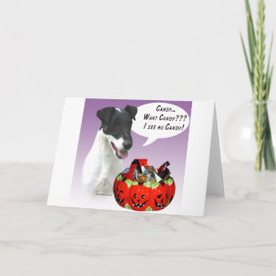 Cartão Fox Terrier Halloween Candy