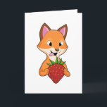 Cartão Fox with Strawberry<br><div class="desc">This design is the perfect gift for a birthday,  Christmas and other celebrations. It is suitable for women,  men and kids.</div>