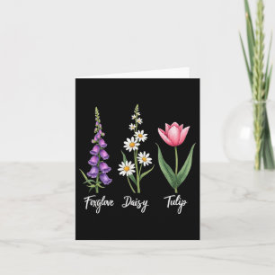 Cartão Foxglove Daisy Tulip Floral Girl Mãe Design Flor