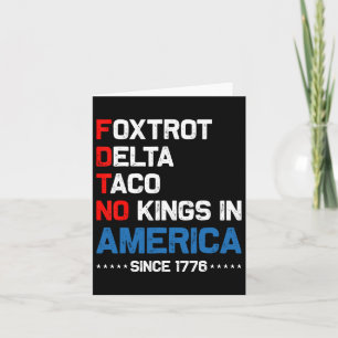 Cartão Foxtrot Delta Taco No King In America Desde 1776 4