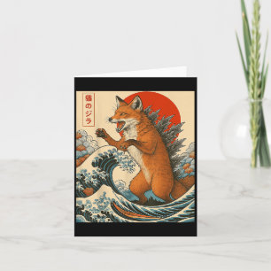 Cartão Foxzilla Fox Arte Japonesa Engraçada Por Homens Me