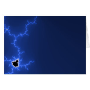 Cartão Fractal azul do relâmpago