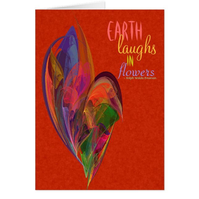 Cartão Fractal da flor do arco-íris (Frente)