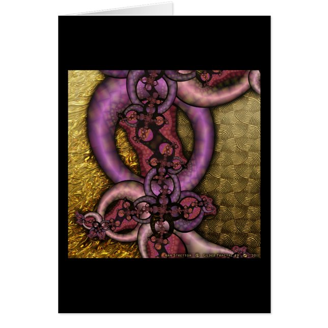 Cartão Fractal dourado #9 (Frente)