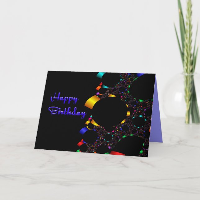 Cartão Fractal Happy Birthday Card (Frente)