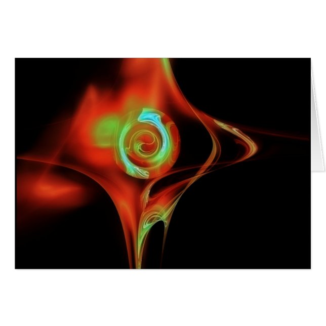 Cartão FRACTAL ROSA, azul vermelho (Frente Horizontal)