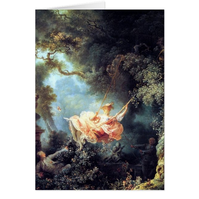 Cartão Fragonard a pintura da antiguidade do balanço (Frente)