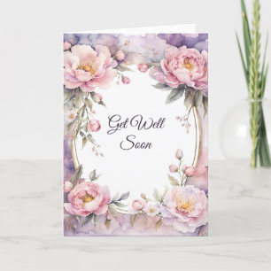 Cartão Frame de Oval de Peony Rosa-na moda