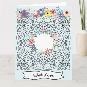 Cartão Frame Floral Romântico do Dia de as mães Vintage