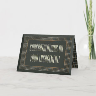 Cartão Framed Gay Bear Couple Engagement Congratulations