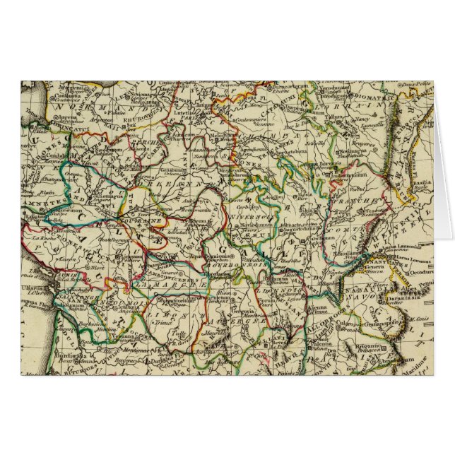 Cartão França com limites traçados (Frente Horizontal)