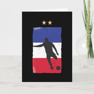 Cartão França Futebol Fan Camisa Bandeira Francesa