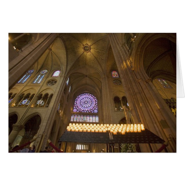 Cartão França, Paris. Interior da Catedral de Notre Dame. (Frente Horizontal)